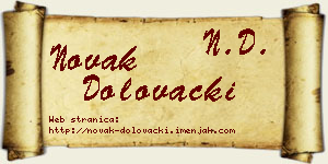 Novak Dolovački vizit kartica
